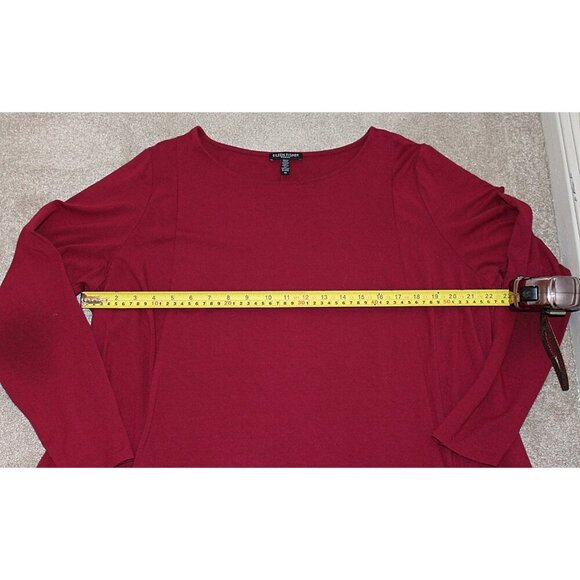 Eileen Fisher - Bateau Neck, Step Hem Tunic in Cozy Viscose Jersey,, 1X - Picture 6 of 7